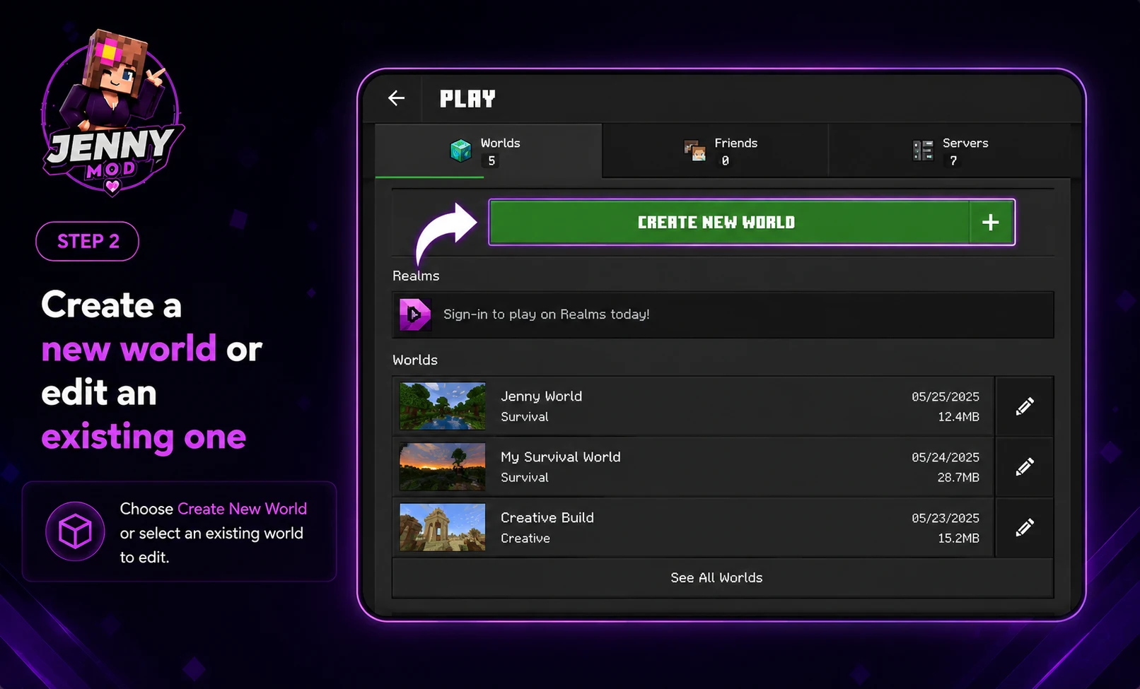 Activate the Mod in a World​ 2