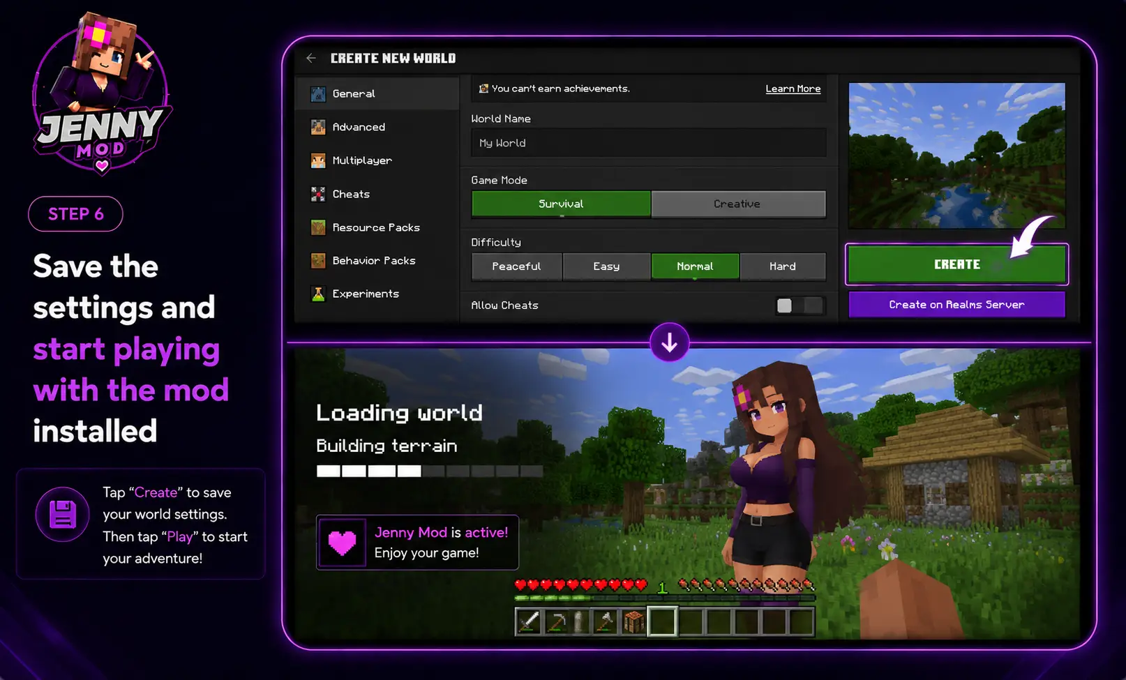 Activate the Mod in a World​ 6