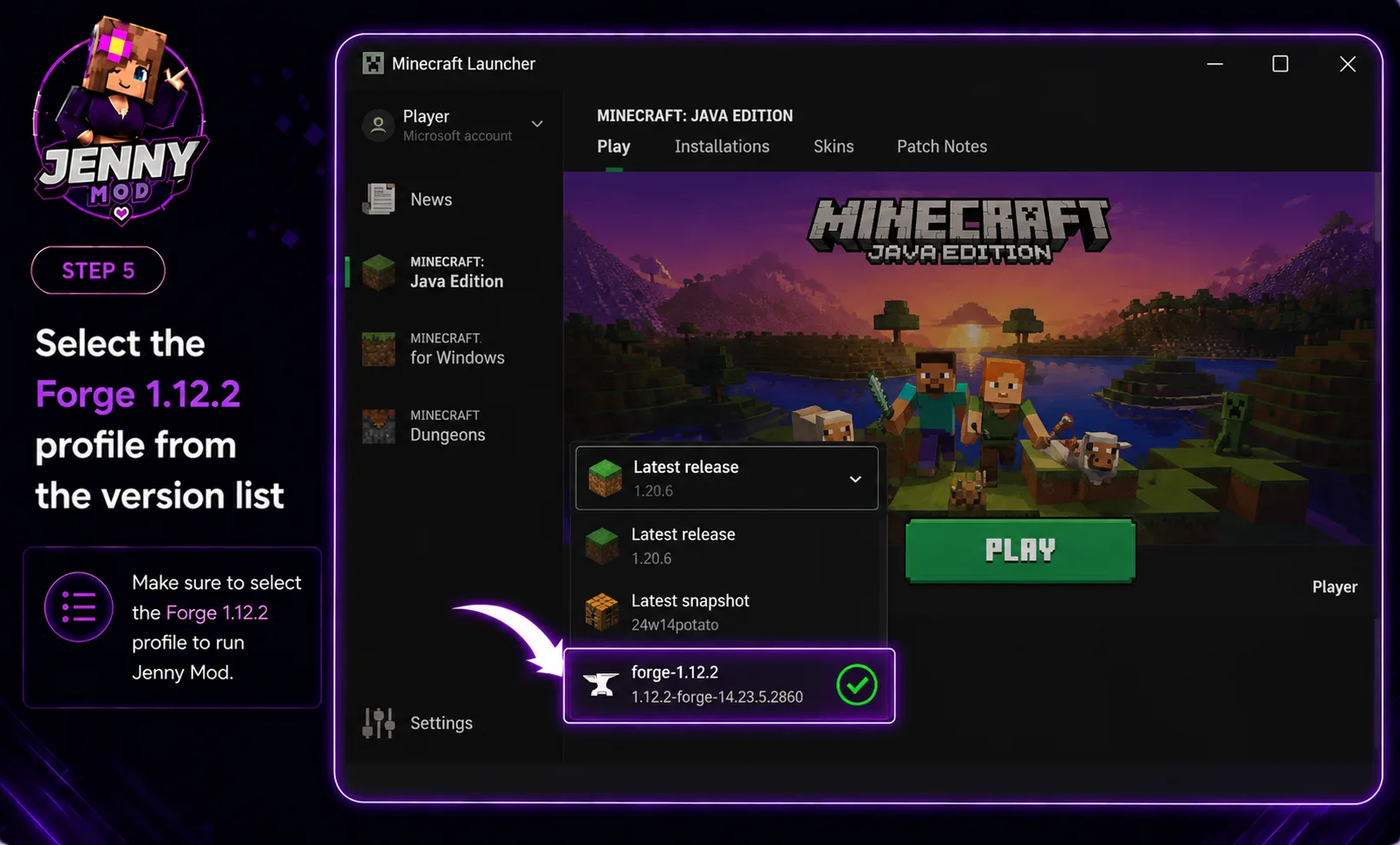 Install Minecraft Forge 5